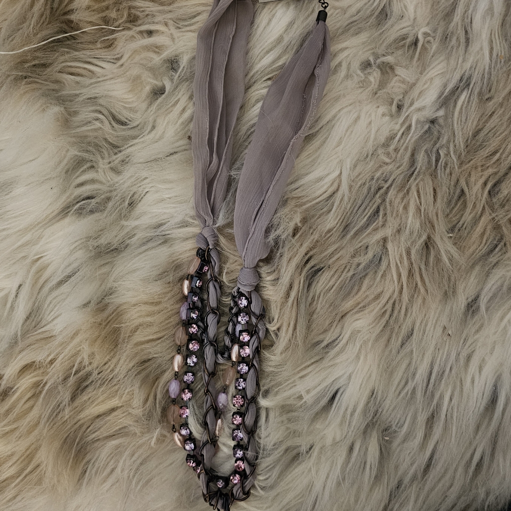 Elegant Purple Crystal Beaded Necklace